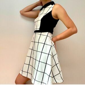 Off White and Black Loft Dress